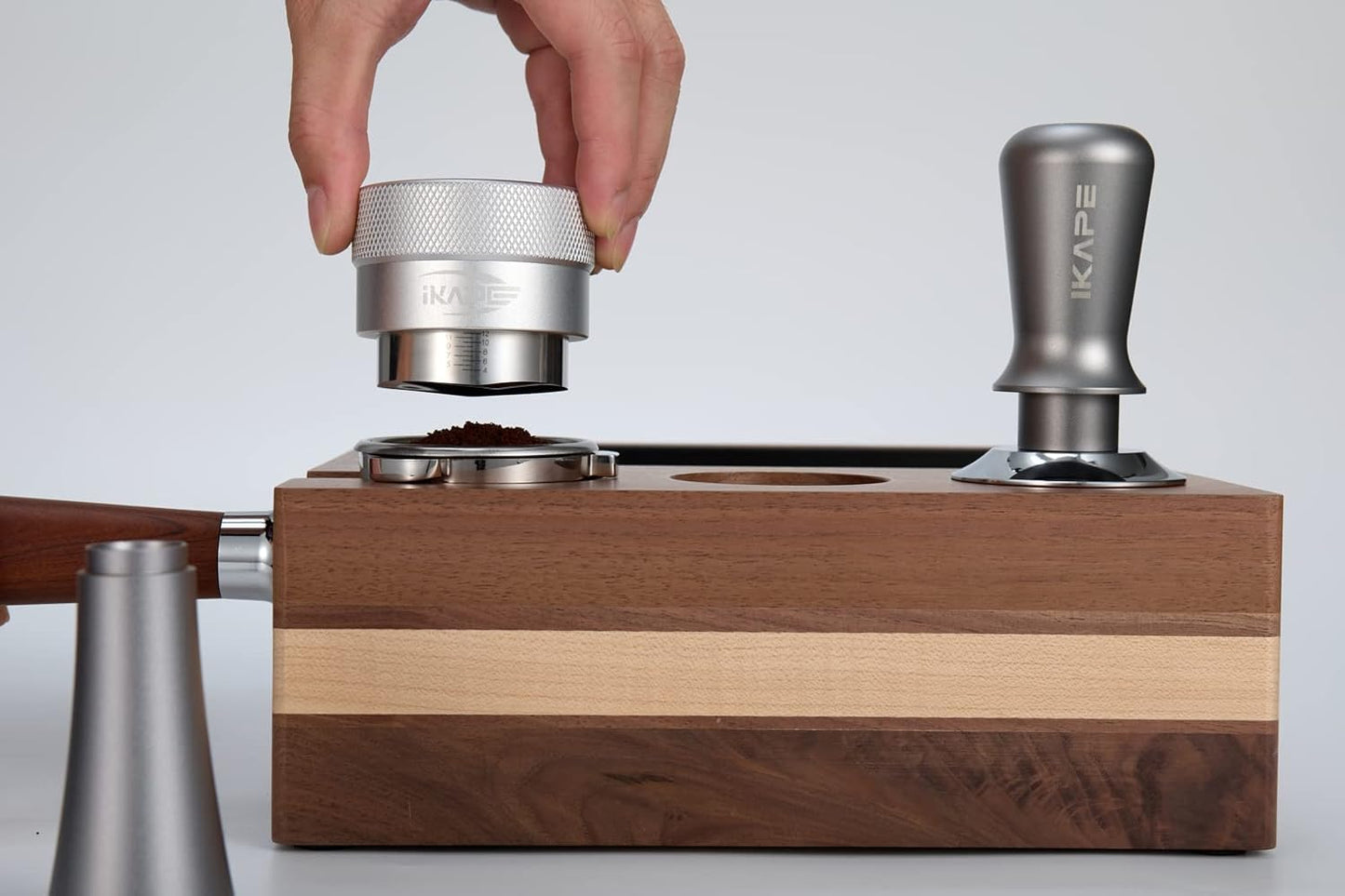 IKAPE Coffee Products, 49MM Coffee Distributor, Gravity Adaptive Espresso Distributor Fits All 49MM Espresso Portafilter(Silver)