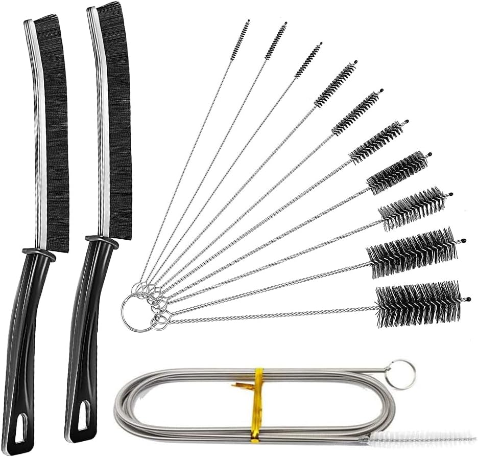 Crevice & Tube Brush Set:13-Pack Flexible Nylon Brushes for Kitchen Sink, Bathroom Tile, Car Detailing,Fridge, Lab - Women's Cleaning Kit