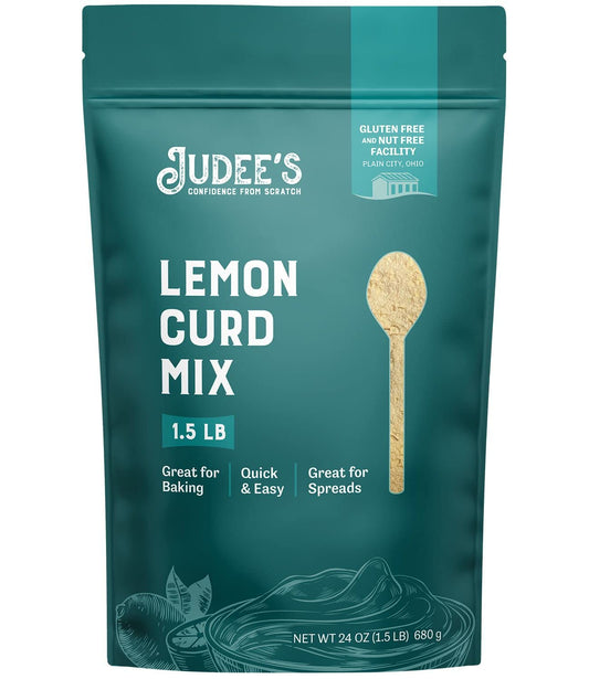Judee's Lemon Curd and Mousse Mix, 1.5 lb - Gluten-Free and Nut-Free - Ideal Addition to Desserts and Baked Goods - With Easy-to-Follow Instructions – Made in USA