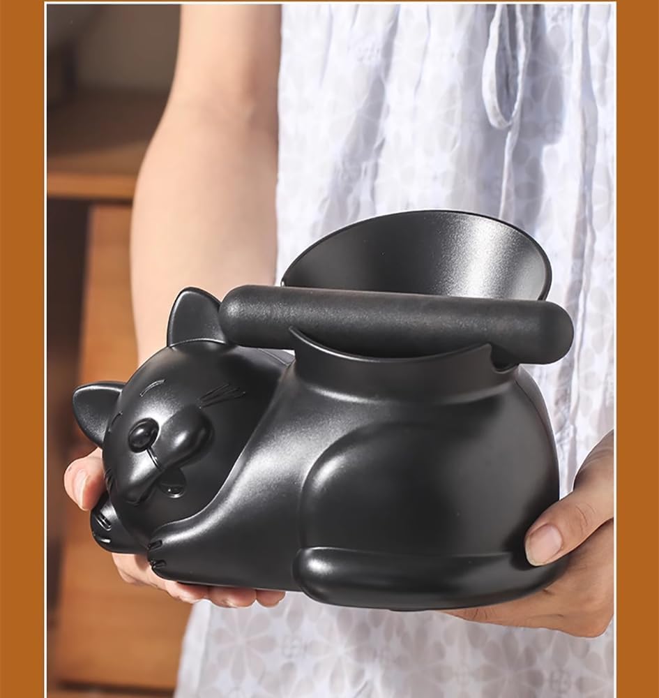 Cute Cat Coffee Knock Box Espresso Machine Accessories Small Coffee Dump Bin for Home and Office (Only a Knock Box)