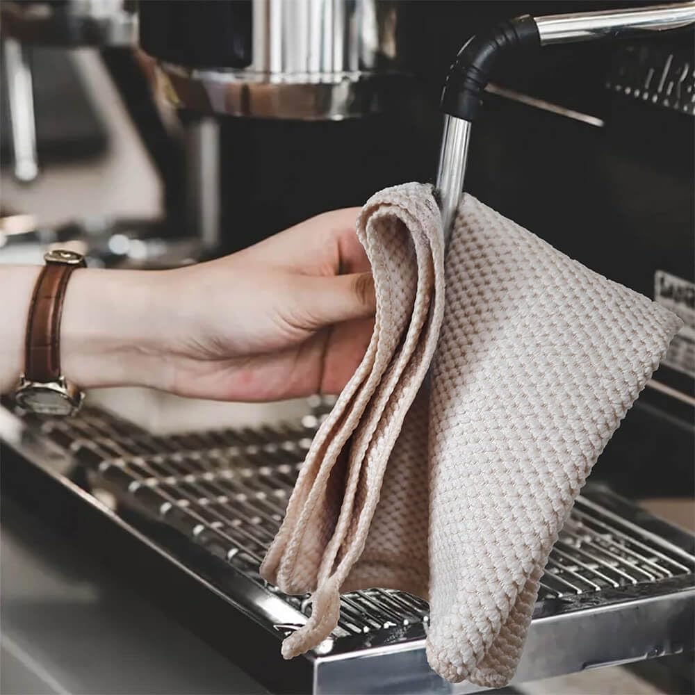 Barista Towels 12 Pack, Extra Thick Microfiber Coffee Cleaning Cloths for Espresso Machines, Steam Wands & Countertops – Essential Coffee Bar Accessories, 12”x12”