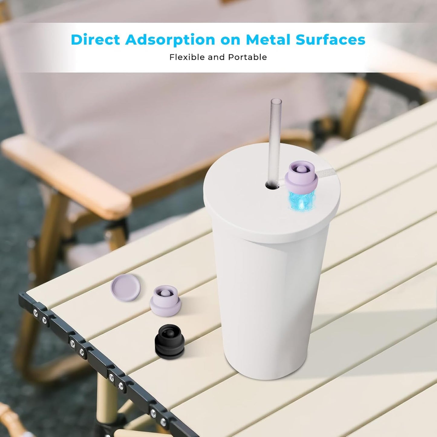 4-Pack Magnetic Straw Caps for BrüMate All Era & Resa Tumblers - Fits 0.31-0.47" Straws, Silicone Self-Adhesive Magnetic Lid Toppers Cap for Stanley 2.0/1.0 40oz 30oz Cup Straws (Multicolor)