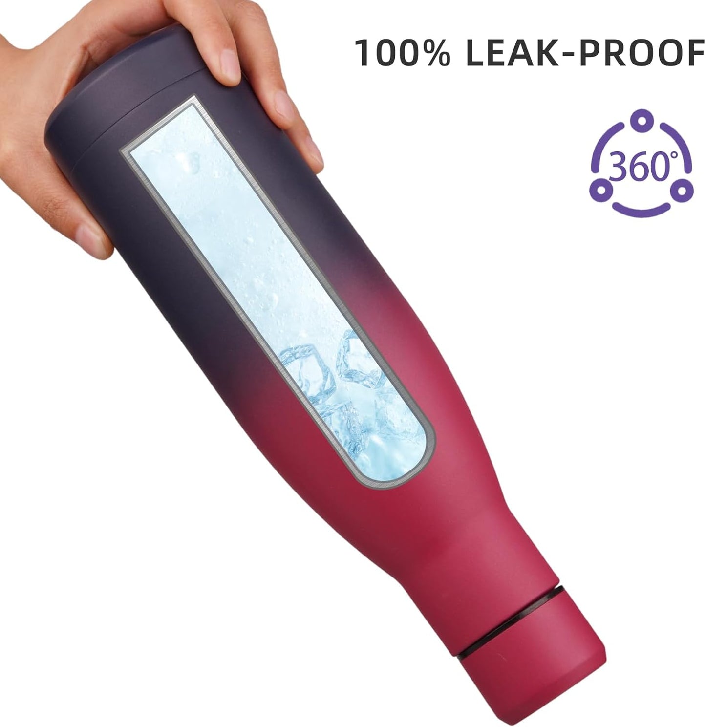 BJPKPK 25oz Insulated Stainless Steel Water Bottles Reusable Metal Travel Sports Water Bottle Keep Cold and Hot,Charming Black Red