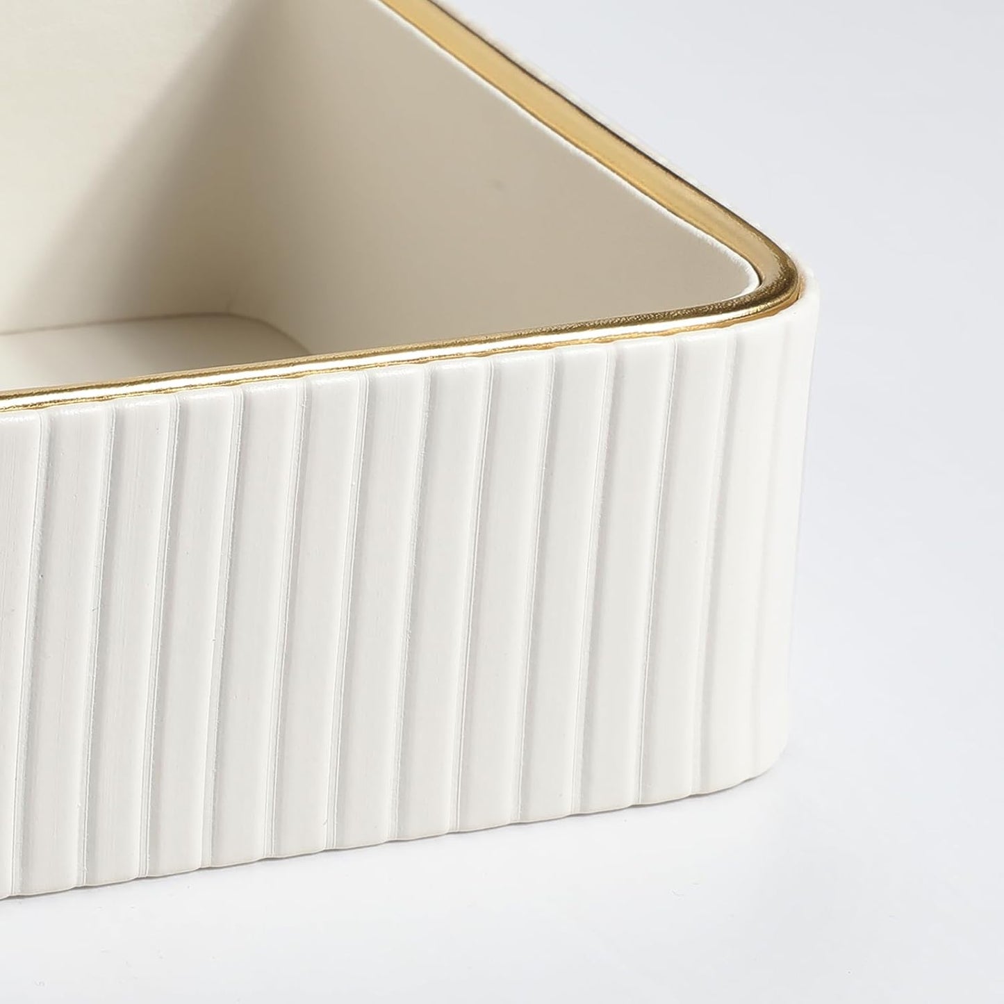 Desk Organizer Tray, PU Leather Valet Tray Nightstand Organizer Cologne Perfume Trays for Men Women, Decorative Vanity Trays Key Bowl Trinket Dish (Ivory, 9.5" x 6" x 2.2")