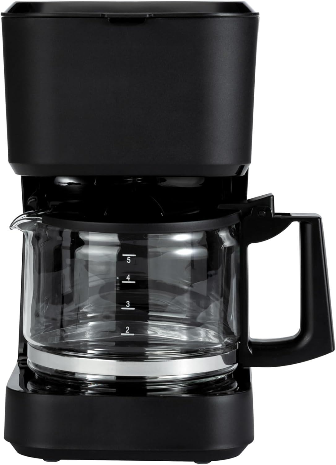 Amazon Basics 5 Cup Drip Coffee Maker, Coffee Machine with Glass Coffee Pot (0.8 Qt), Auto Shut-off, Auto Pause, Removable Filter Basket, Matte Black