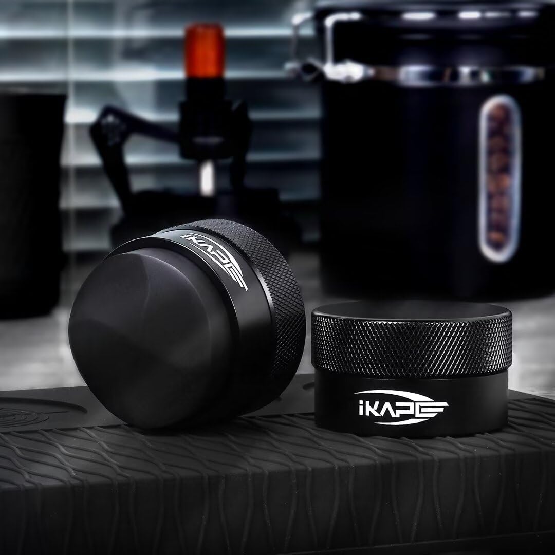 IKAPE 51MM Coffee Distributor, Black Design of Bottom Propeller, Gravity Adaptive Espresso Distributor Fits All 51MM Espresso Portafilter, Compatible with 51MM Delonghi Bottomless Portafilter