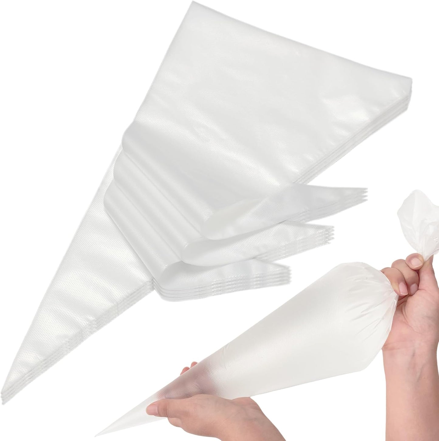 21 Inch Large Piping Bags - HOMIOVE XL Plastic Disposable Pastry Bags Anti Burst Non-Slip Design Cake Decorating Bags for Icing Tips Cake Baking Supplies Tools 100Pack