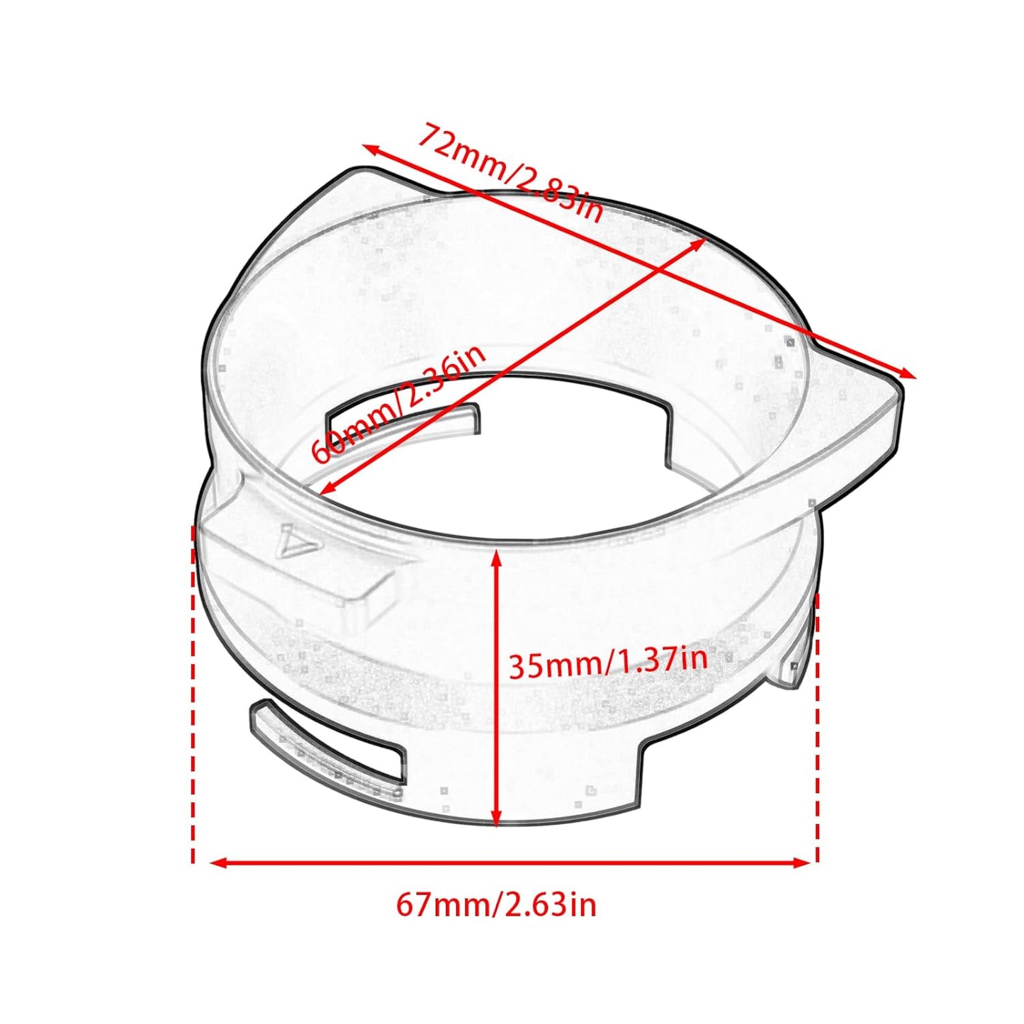 DIBTSA Espresso Dosing Funnel Compatible with Breville/Sage 54mm Portafilter, Aluminum Alloy, Black