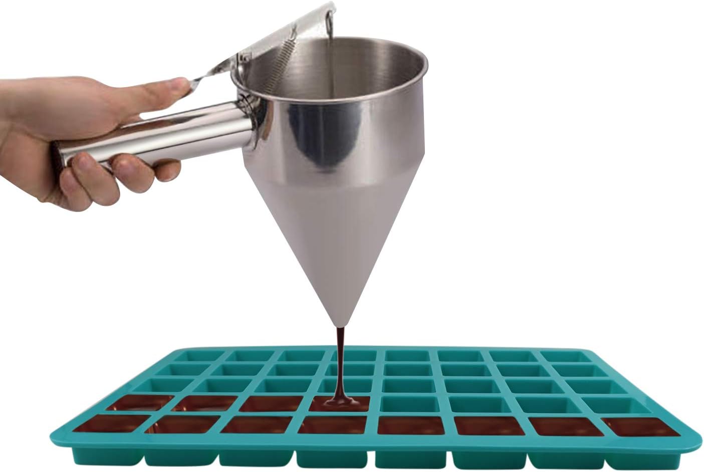 Mity rain 2 Pack 40-Cavity Square Caramel Candy Silicone Molds,Chocolate Forf Truffles, Fat Bombs Keto Snacks, Whiskey Ice Cube Tray,Grid Fondant Mould,Hard Candy Pralines Gummy Jelly Mold