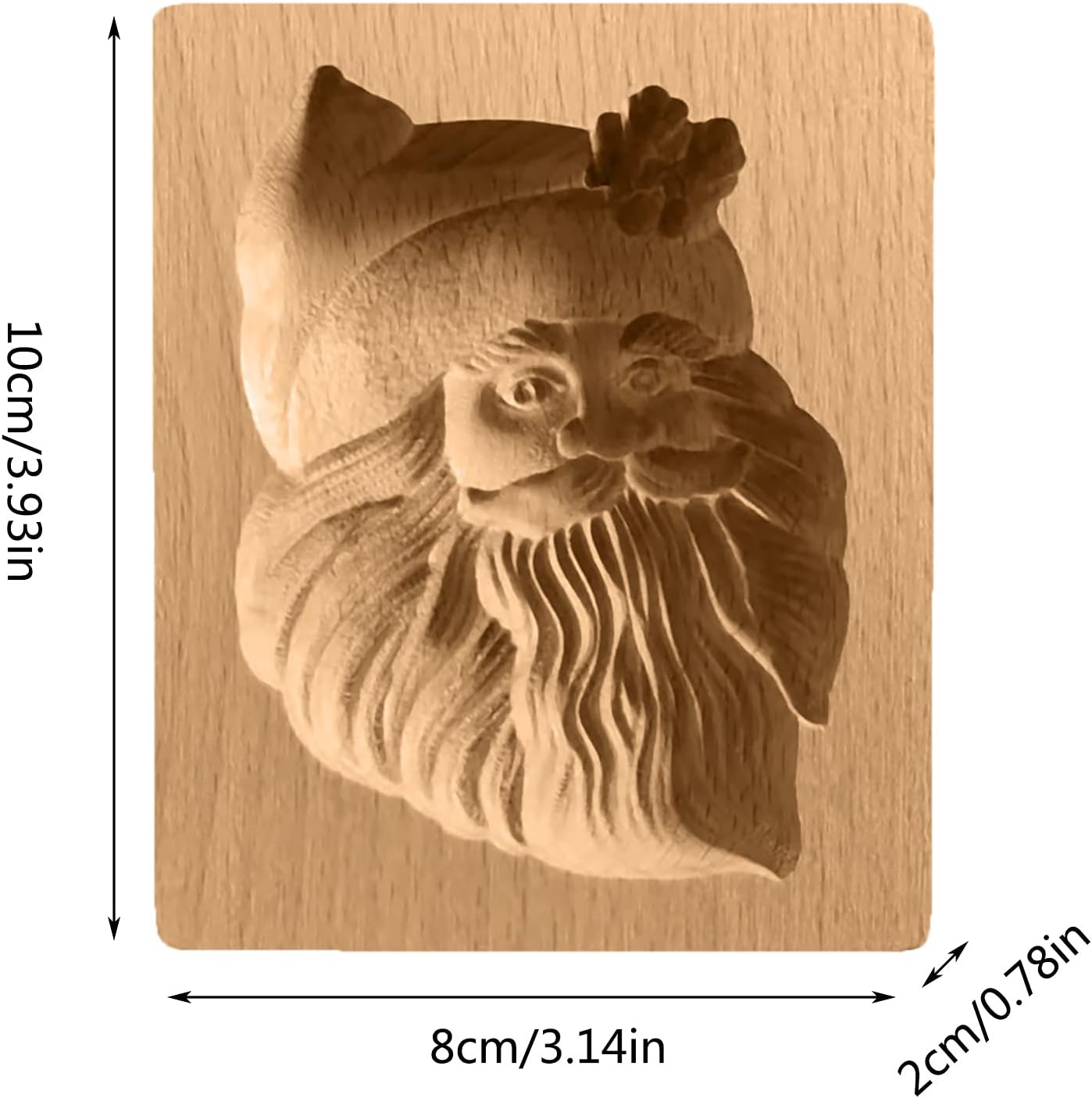 Wooden Cookie Biscuit Mold, 3D Baking Mold, Embossing Craft Decorating Baking Tool, Suitable for Halloween Thanksgiving Christmas Kitchen DIY (Old Man 10 * 8 * 2)