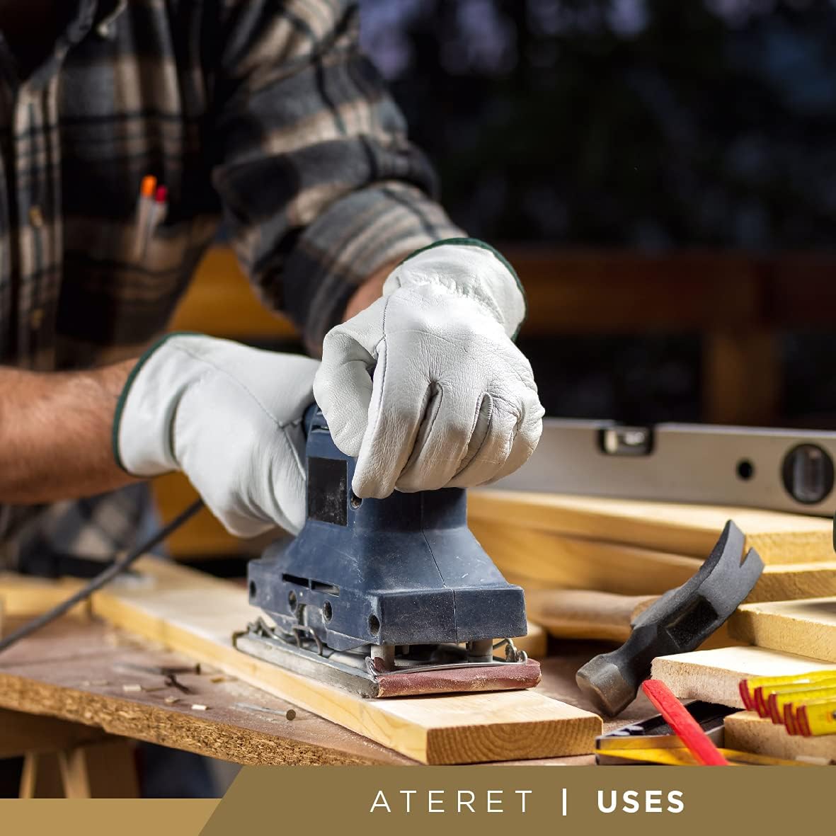 Heavy Duty Durable Cowhide Leather Driver Work Gloves for Truck Driving