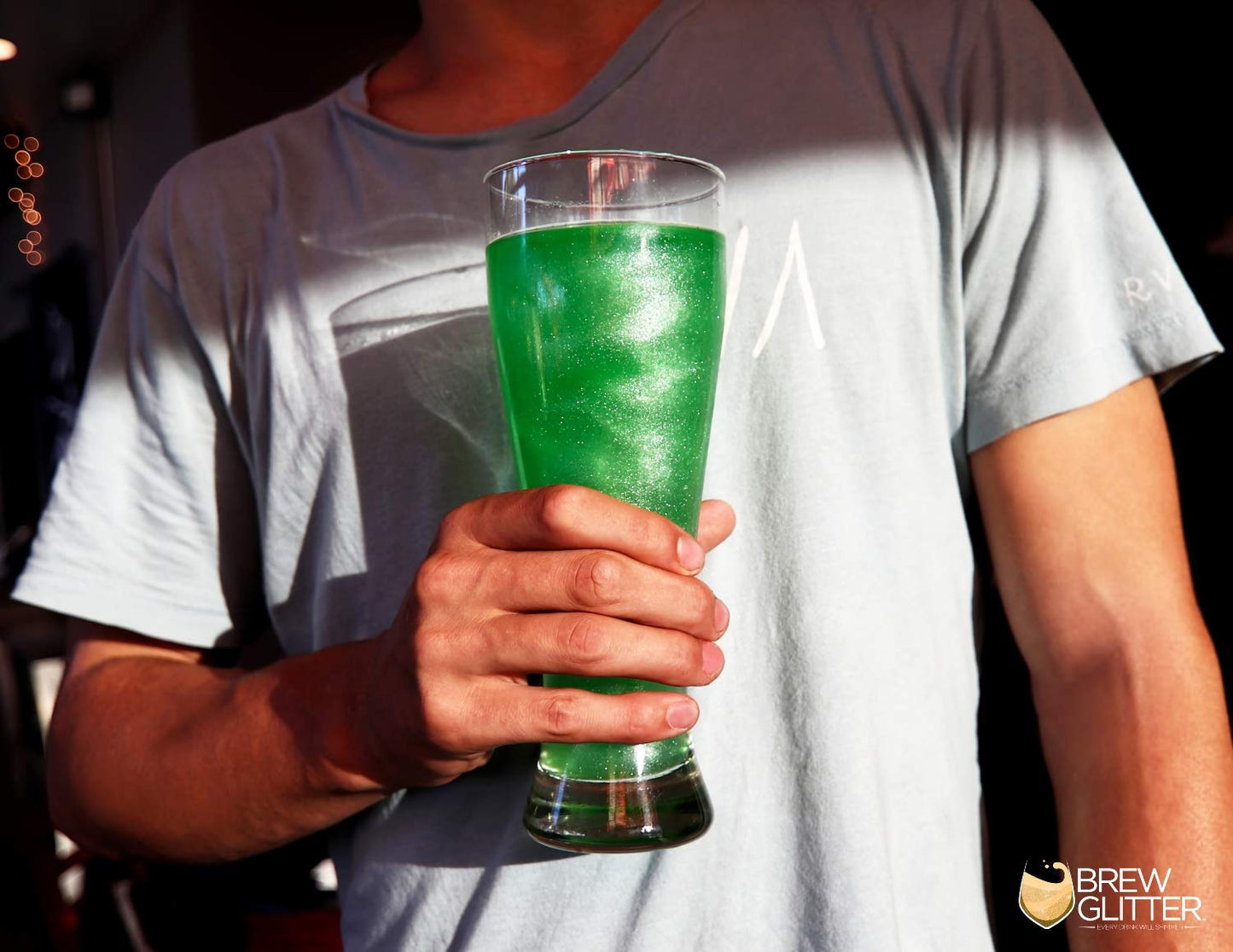 Green BREW GLITTER Edible Glitter For Drinks, Cocktails, Beer, Garnish Glitter & Beverages | KOSHER & HALAL Certified | 100% Edible & Food Grade | Vegan, Gluten, Nut Free (25g, Green)