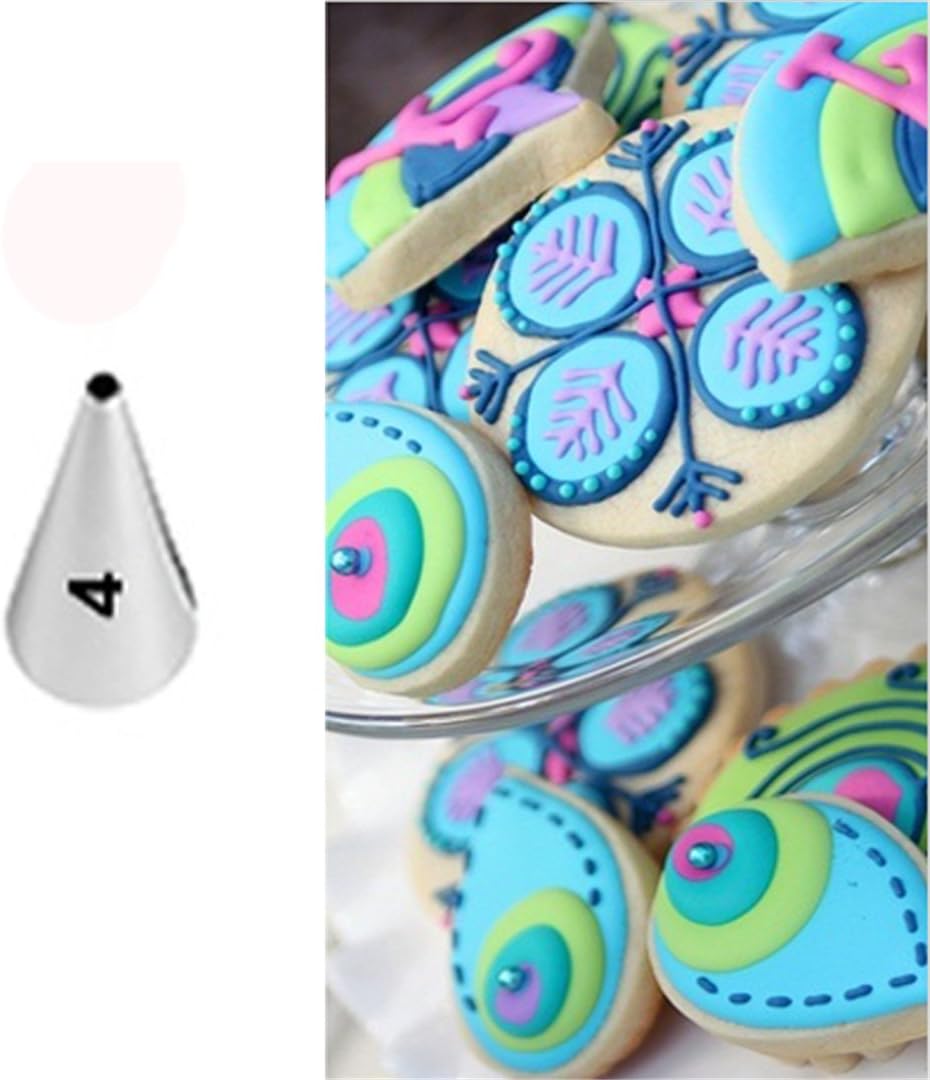 Cake Decorating Set, 5 Pieces Stainless Steel Icing Piping Nozzles Tips Kit - Christmas Holiday Birthday Anniversary Wedding Cupcakes Cakes Cookies Dessert Candy Pastry DIY Making Tools #5