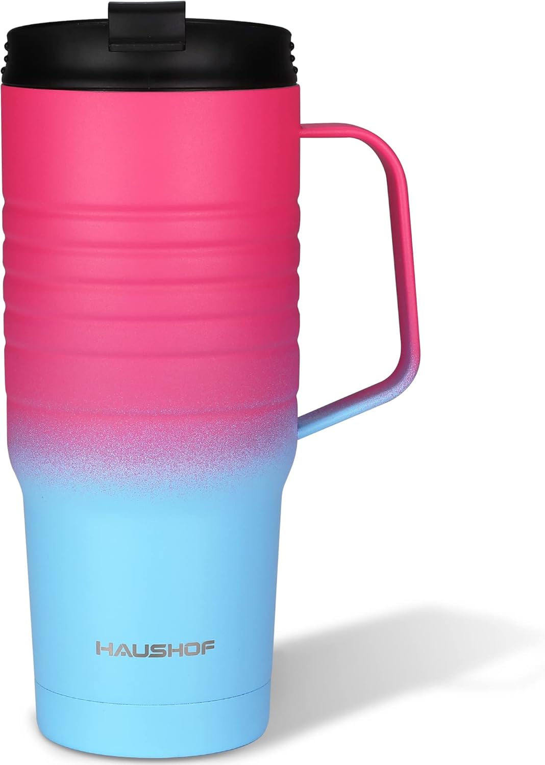 HAUSHOF 24 oz Travel Mug with Handle, Stainless Steel Vacuum Insulated Coffee Travel Mug, Double Wall Travel Mugs with Leakproof Lid, BPA Free