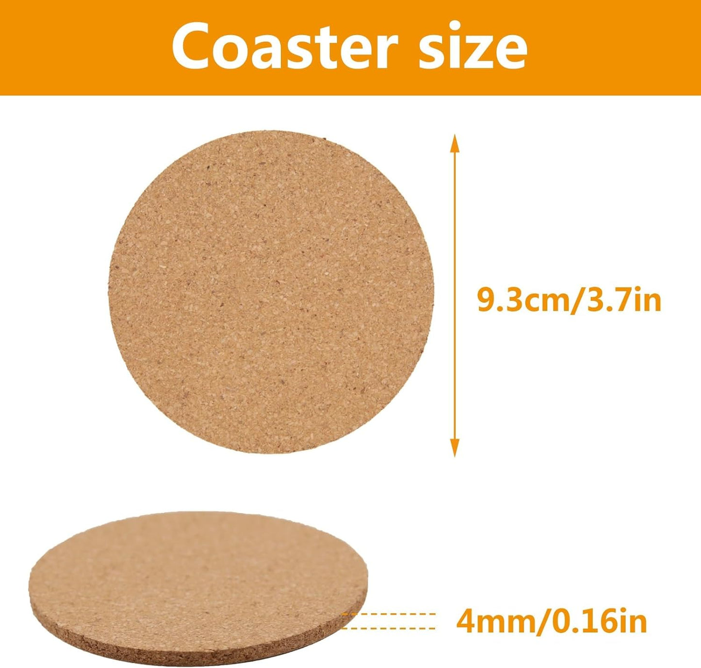 50 PCS Cork Coasters for Drinks, Bulk Blank Coasters DIY Crafts, Non-Slip, Heat-Resistant, Absorbent and Reusable Coffee Coaster for Home Tabletop Decoration