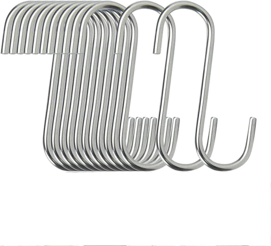 40-Pack S Hooks - Stainless Steel Heavy Duty S Hooks for Hanging pots, Pans, Plants, Coffee Mugs, Towels in Kitchen and Bathroom, Coat, Bag, Work Shop, Perfect Rack Hooks