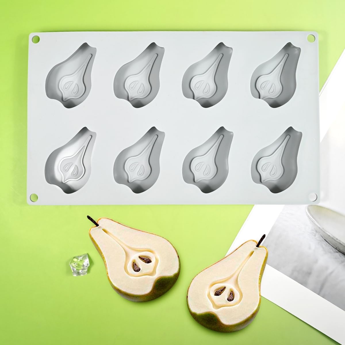 mostsom Pear Shape Silicone Mold 3D Cake Moulds Mousse For Ice Creams Chocolate Pastry Bakeware Dessert Art Pan Cake Mold (H_ Pear)