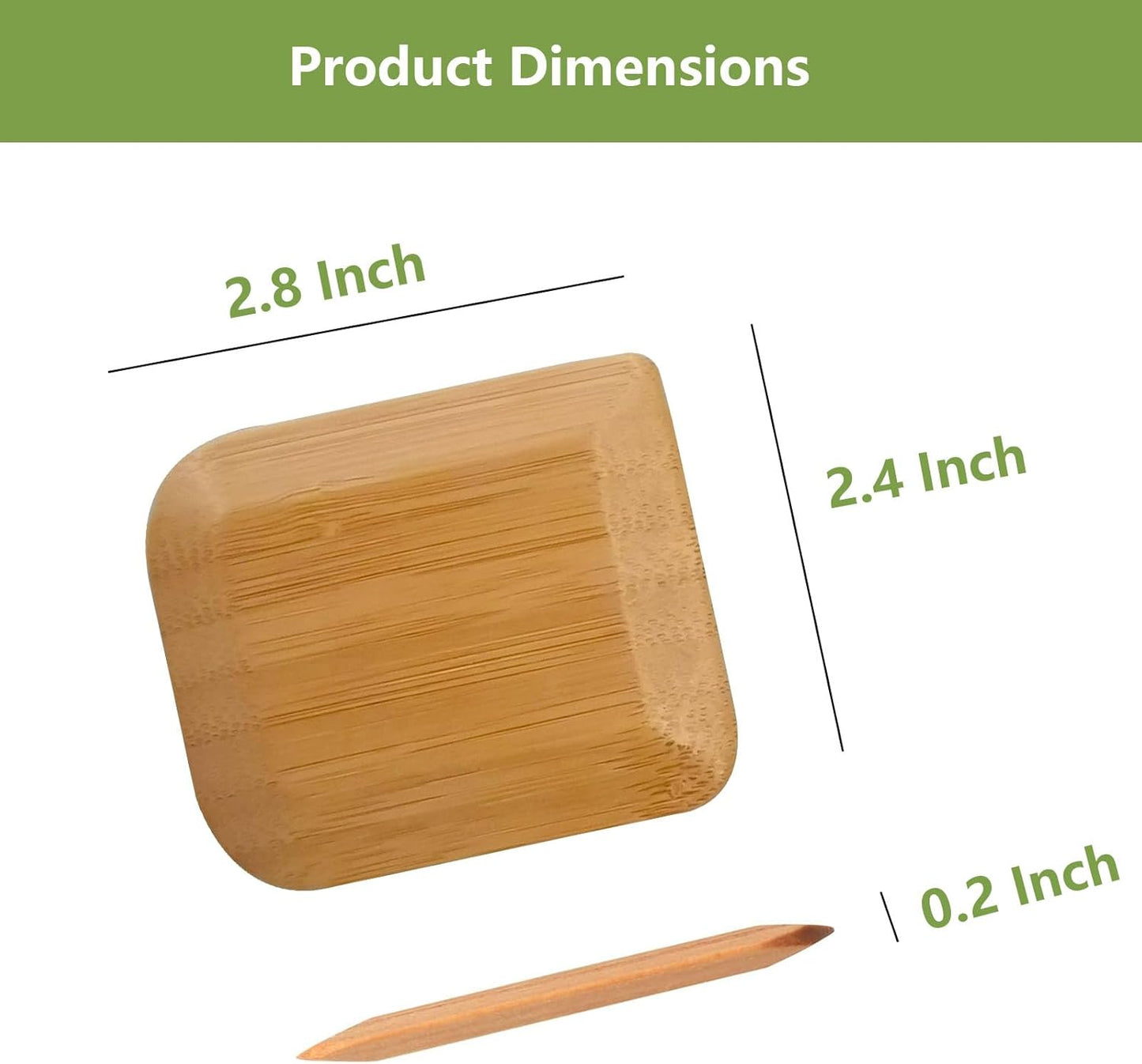 Bamboo Pan Scraper Tool (Pack of 6), Size 2.8" x 2.4" Eco-Friendly Pot Scraper,Clean Pans, Dishes, Bowls, and Plates, Removes Food Effectively Without Scratching