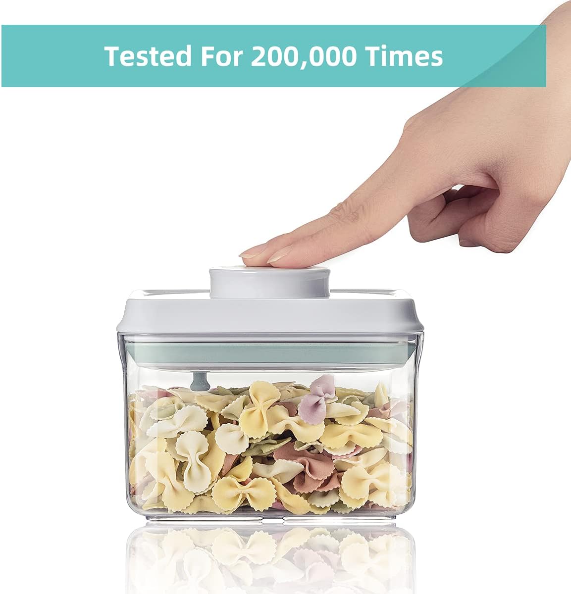 Ankou Airtight Food Storage Container - 0.32 QT （380ml Small Pop Up Food Containers With Lids, Bpa Free Stackable Container for Sugar Tea Candy- 8 Labels - Clear