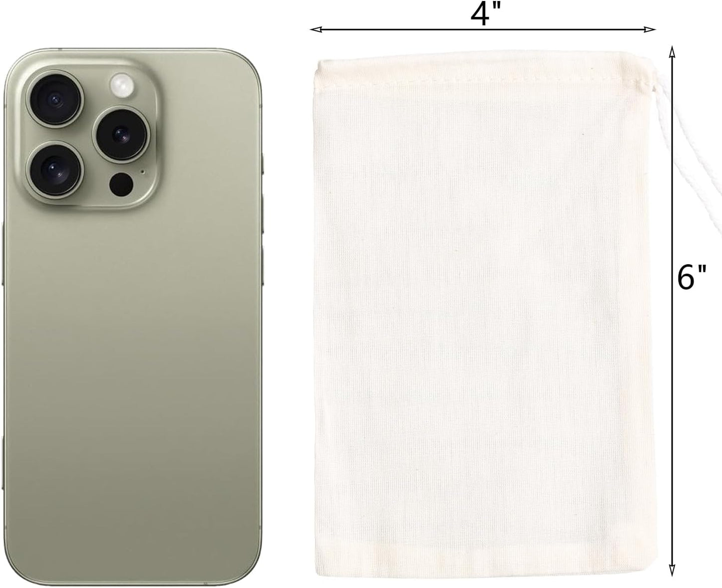 Eketirry Spice Bags, 20pcs Reusable Empty Tea Bags, Muslin Strainer Bags, Soup Bags for Cooking, Natural Cotton Fine Mesh Cheesecloth Bags for Cold Brew Coffee(4 x6Inch)