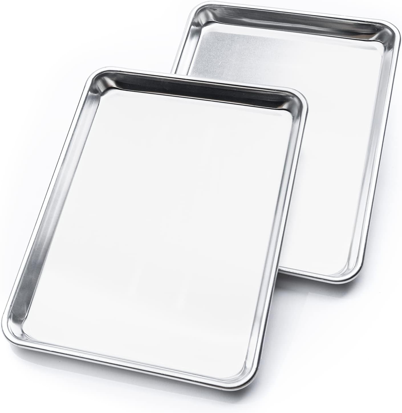 KITCHENATICS Jelly Roll Size Baking Sheet Pans, Premium Quality Aluminum Cookie Sheets for Roasting & Baking, Rimmed Nonstick Sheet Pans - Warp Free, Durable & Easy Clean - 10.6" x 15.6" IN, Set of 2