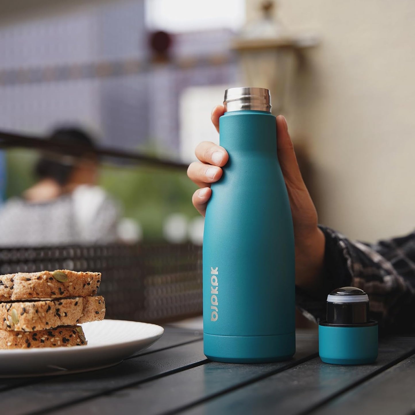 BJPKPK 25oz Insulated Water Bottle Double Wall Vacuum Insulated Stainless Steel Water Bottles for Spots Keep Cold and Hot,Dark Grey