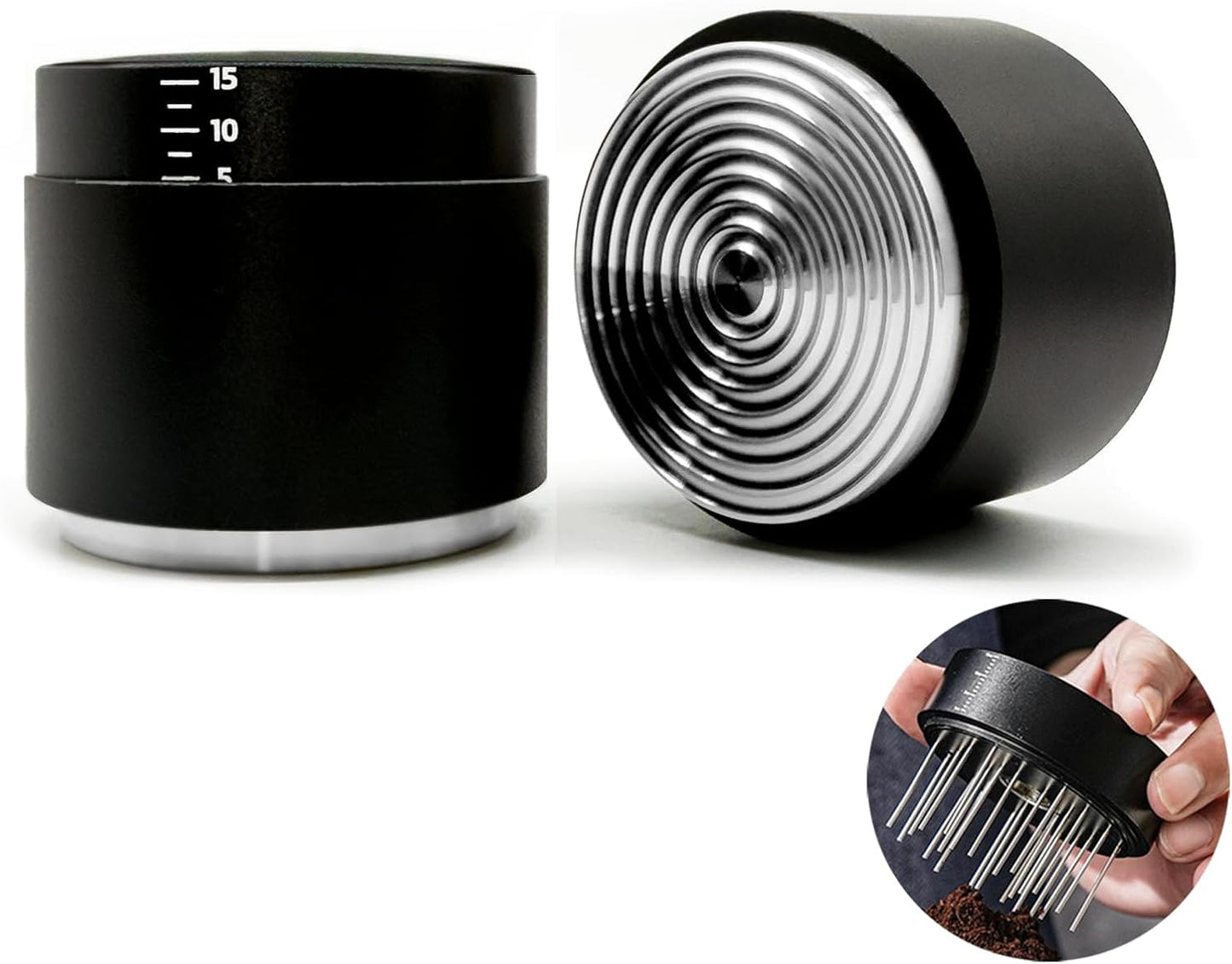 53MM Espresso Accessories - WDT Tool, Coffee Distributor & Tamper set with 3-in-1 Design, 304 Stainless Steel Premium Coffee Accessories for Home Baristas & Beginners