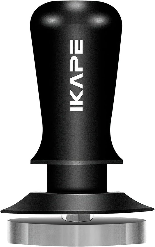 IKAPE 39.25mm Espresso Tamper, Black Premium Barista Coffee Tamper with Calibrated Spring Loaded, 100% Flat Stainless Steel Base Tamper for Espresso Machine