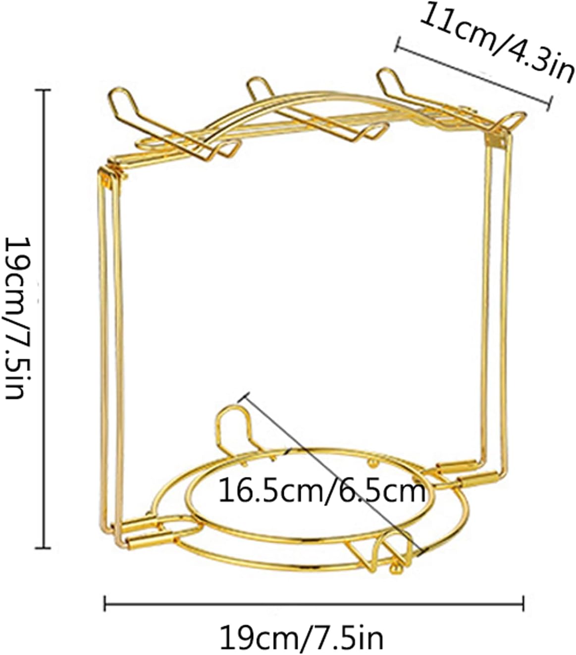 Tea Cups Holder,Gold Metal Coffee Cup Tea Cups Rack,Foldable Organizer for Coffee Cup Spoon and Saucers