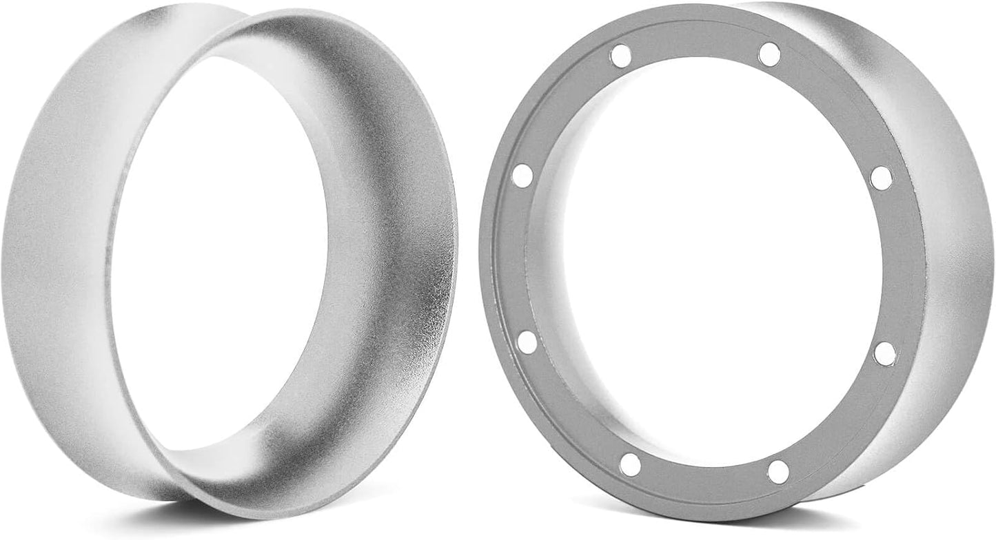 54mm Magnetic Dosing Funnel and Puck Screen Set - Espresso Coffee Dosing Ring - 19mm Anodized Aluminum with 8 Neodymium Magnets Fits 54mm Breville Portafilter (Silver)