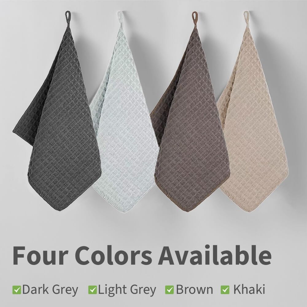 Barista Towel 4 Pack, Waffle Microfiber Barista Cloths, Essential Cleaning Towels for Espresso Machines, Steam Wands, and Countertops, Coffee Bar Accessories, 12”x12”