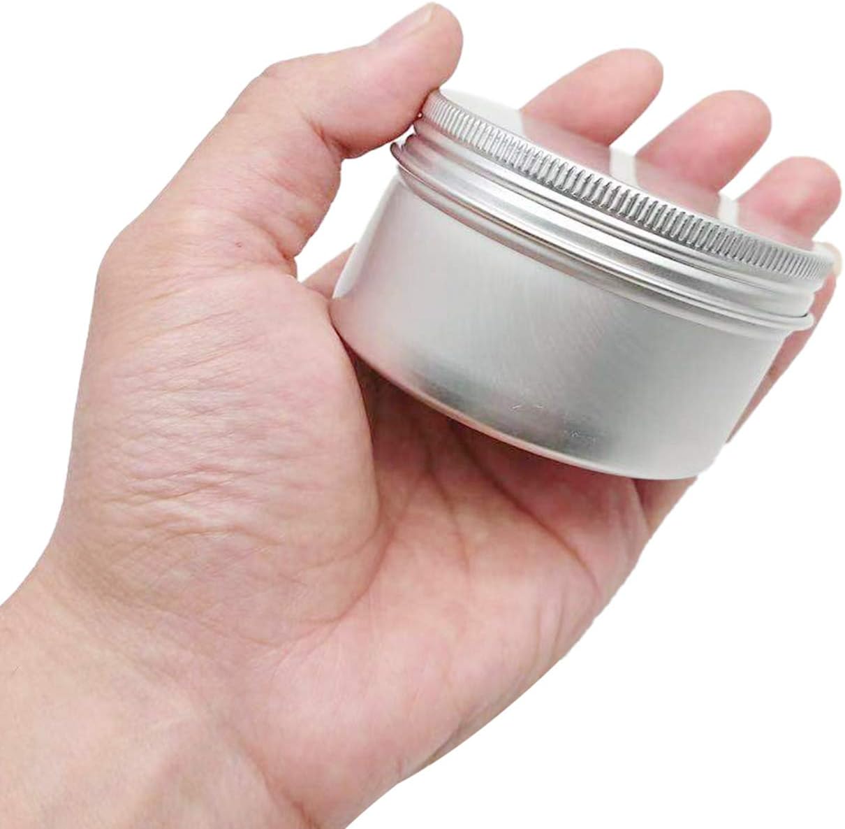 6 Ounce Aluminum Cans 180 mL Screw Lid Metal Storage Tins Containers for Storing Spices, Candies, Lip Balm, Candles, 6 Pcs.