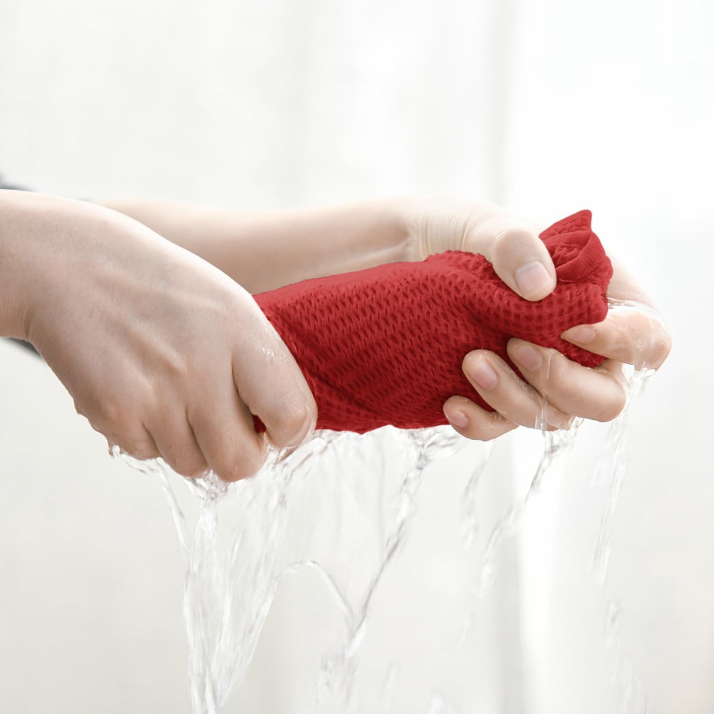 Artoid Mode 100% Cotton Dark Red Waffle Weave Kitchen Dish Cloths, 13x28 Inch Ultra Soft Absorbent Quick Drying Kitchen Dish Towels Set of 4