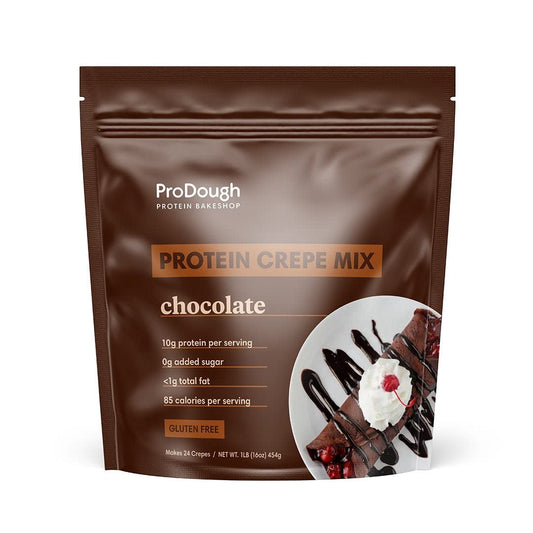 ProDough High Protein- Gluten Free French Crepe Mix, Low Carb, 8g of Protein per Serving, No Added Sugars, Keto Friendly, Makes 24 Crepes (Chocolate)