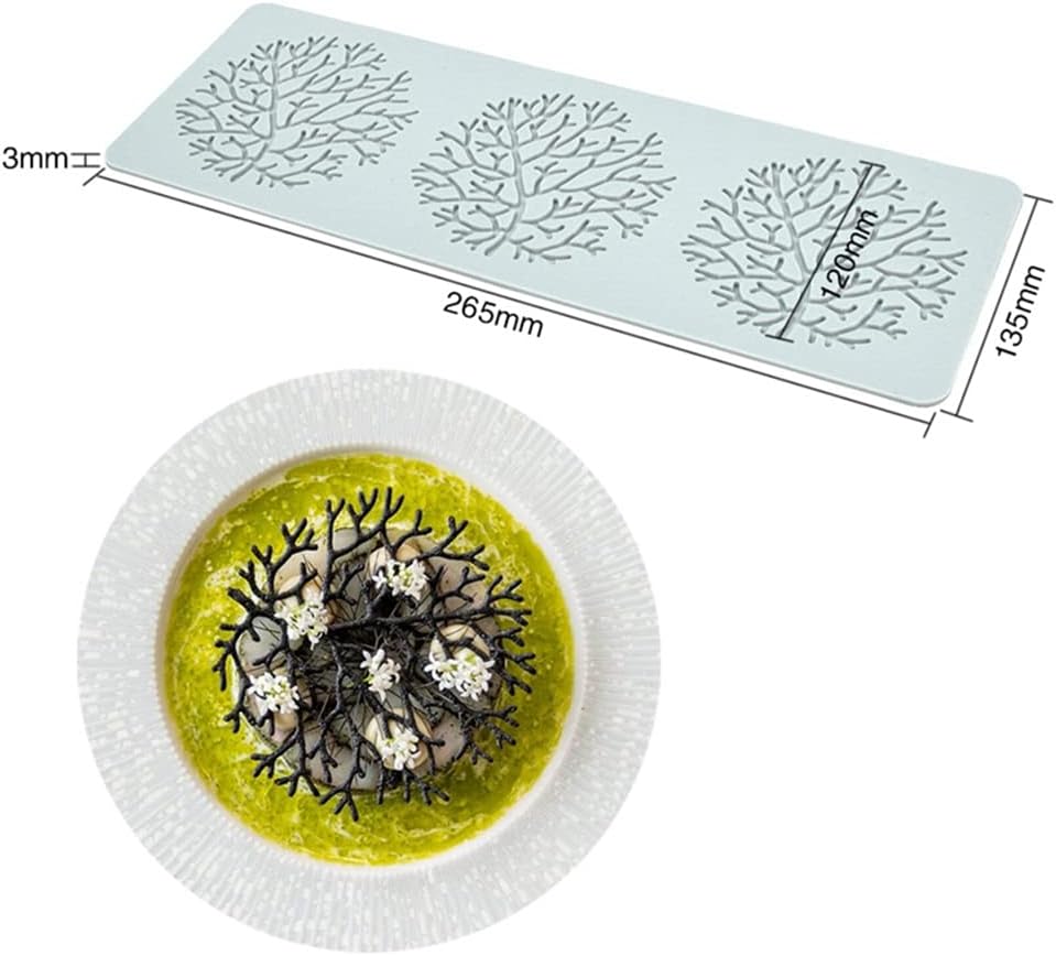 Silicone Lace Mold, Wedding Cake Lace Mat, Coral Cake Decorating Mold Flower Fondant Impression Mats for Edible Lace Fondant Mold, Sugar-Lace Cupcake Mat Tools (B_10.6x5.4x0.12inch)