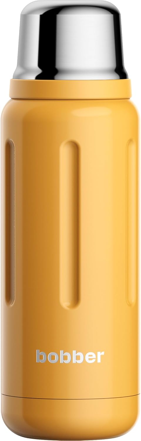 BOBBER 26 oz Stainless Steel Thermos for Hot Tea, Coffee, and Cold Drinks – BPA-Free, Dishwasher Safe Vacuum Insulated Water Bottle – Keeps Drinks Hot for 36 Hours (Orange)