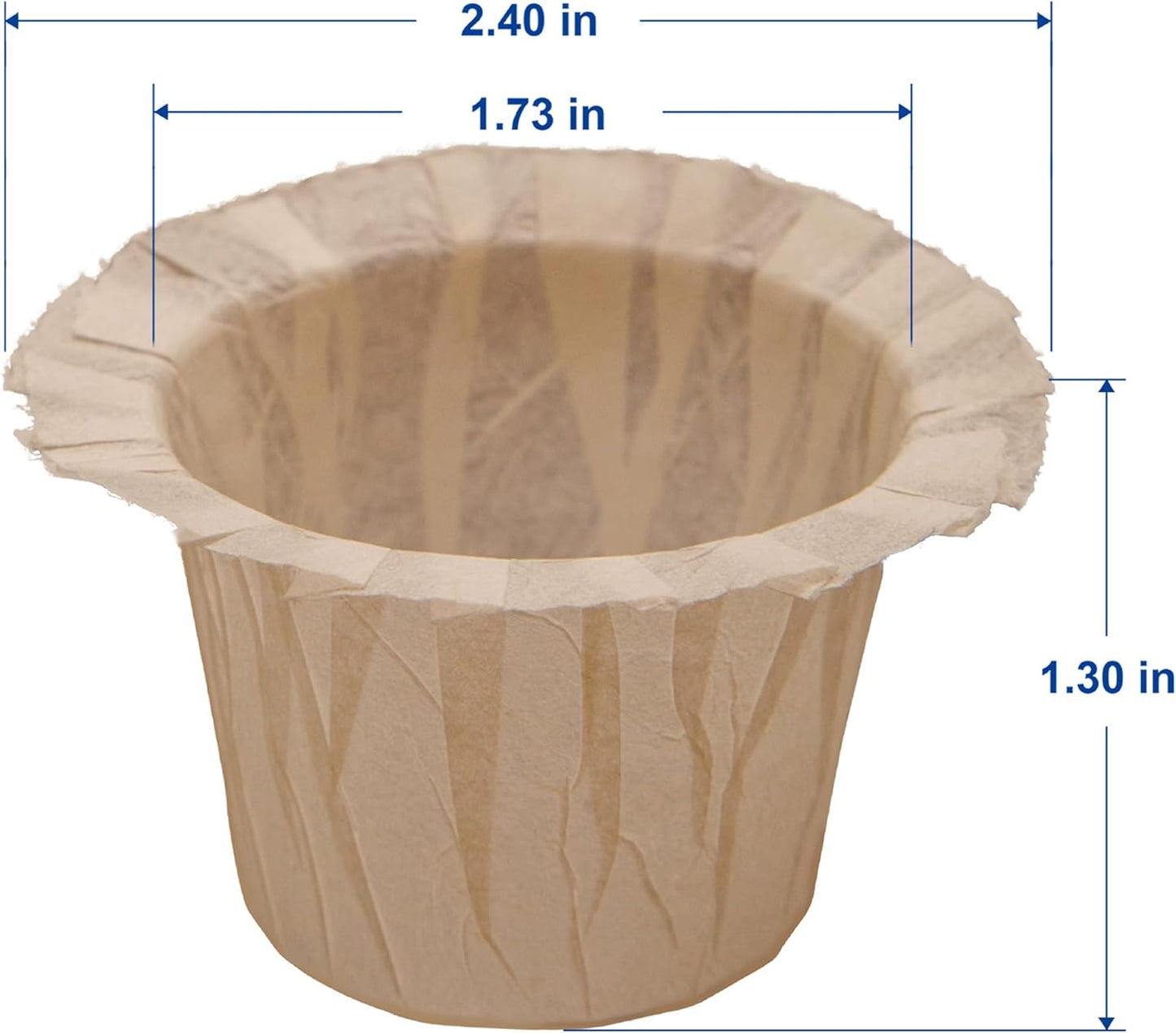 100 Count Natural Paper Filters Compatible with Keurig Single Serve 1.0 and 2.0, Fits All Brands Reusable K Cup Coffee Pods