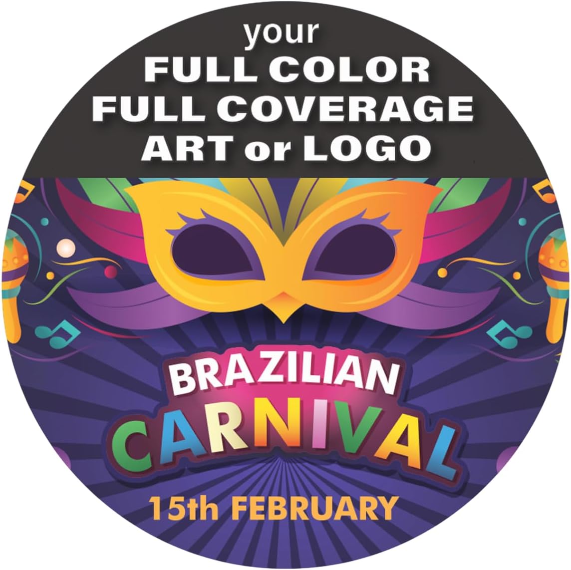 B.E. Green Custom Coasters - Pulpboard Personalized Coasters for Drinks - Full Color Print - Reusable & Absorbent - Beverage Coaster - Promo Events & Celebrations - Pack of 50-4" Round Full Coverage