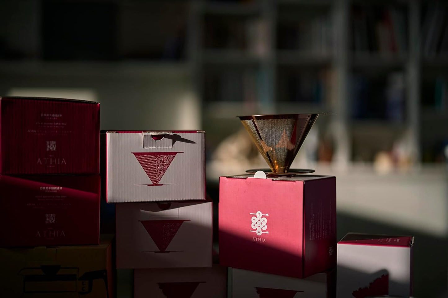 ATHIA Golden Stainless Steel Reusable Coffee Filter, Pour Over Cone Dripper with Fine Mesh, Paperless & Eco-Friendly Design, Fits Most Mugs, Carafes & Coffee makers (Golden, Standard)