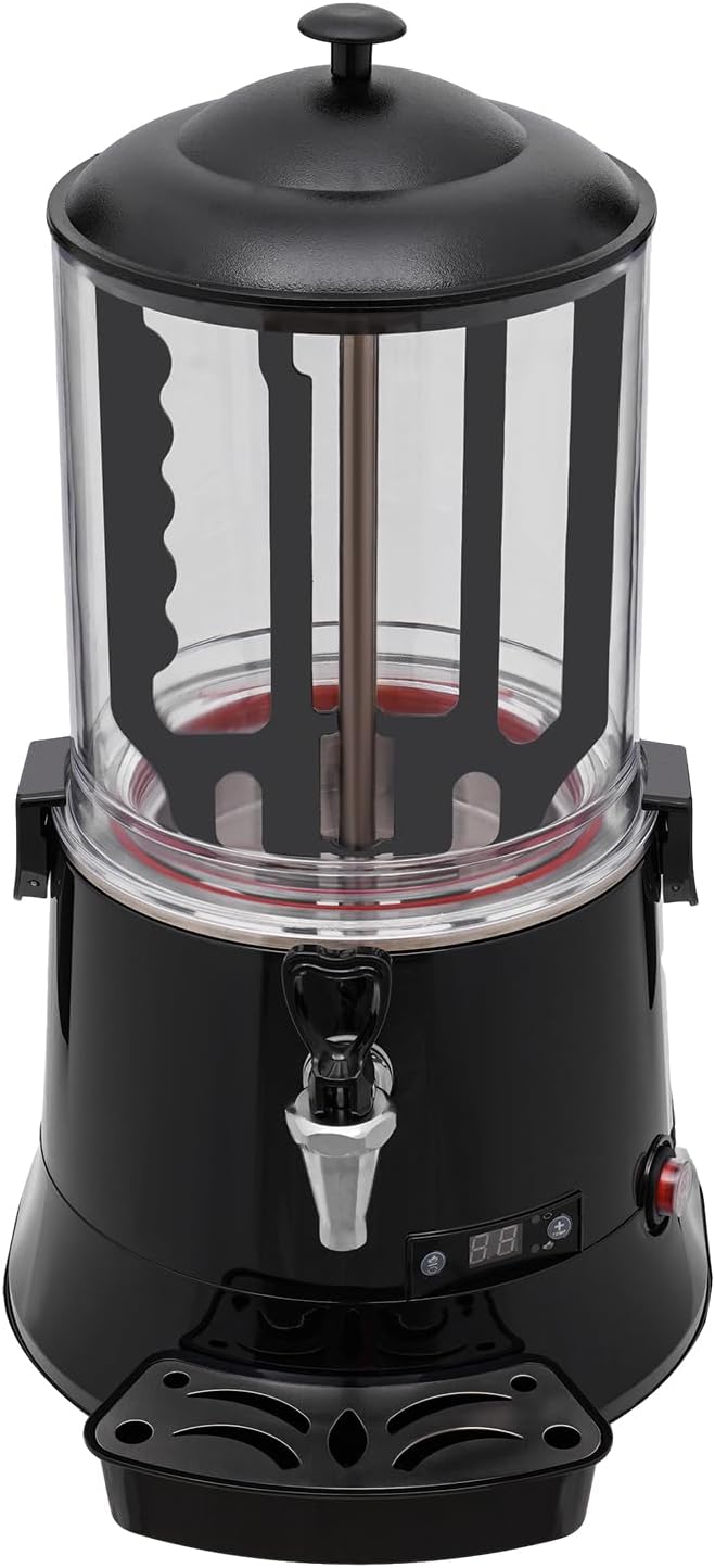 Hot Chocolate Maker Machine, 400W 10L/2.7Gal Electric Stainless Steel Hot Chocolate Dispenser Melting Machine, Commercial Beverage Warmer Coffee Maker for Kitchen Party, Black