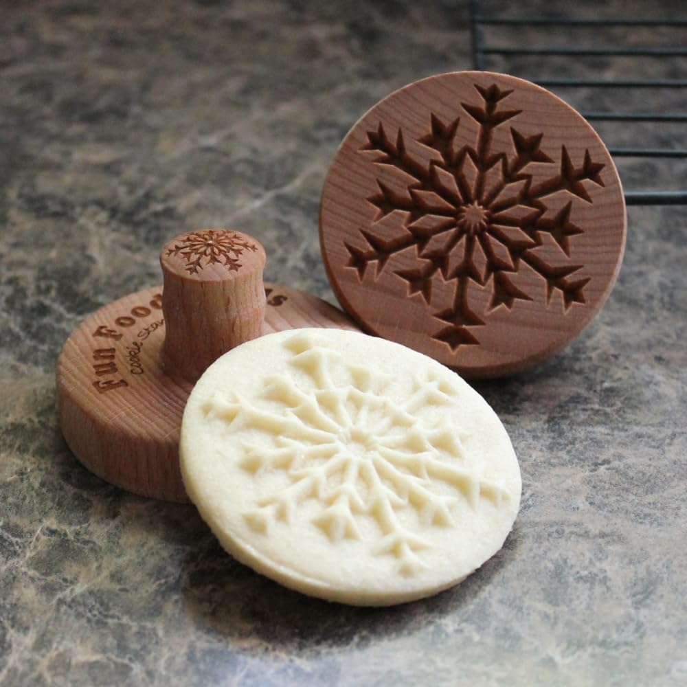 Wood Cookie Stamp, 2.5 Inch (Snowflake 5 CS-096)