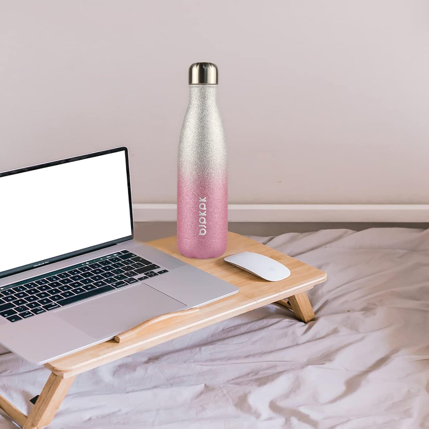 BJPKPK Insulated Water Bottles 17oz Stainless Steel Sports Water Bottles Keep Cold for 24 Hours and Hot for 12 Hours,BPA Free,Glitter Purple