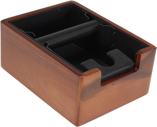 DIBTSA Espresso Knock Box with Tamping Station,Coffee Grounds Pucks Knock Box and portafilter tamper stand,with Removable Rubber Knock Bar and Non-Slip Base