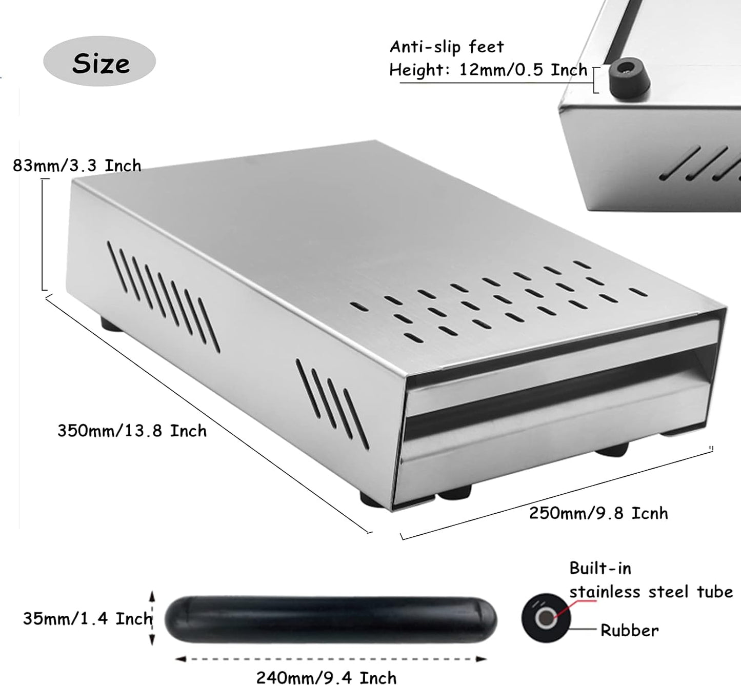 Espresso Knock Box Drawer, 2.5L Capacity Stainless Steel Detachable Coffee Ground Knock Container,For Home,Office,Restaurant and Coffee Shop (Silver)