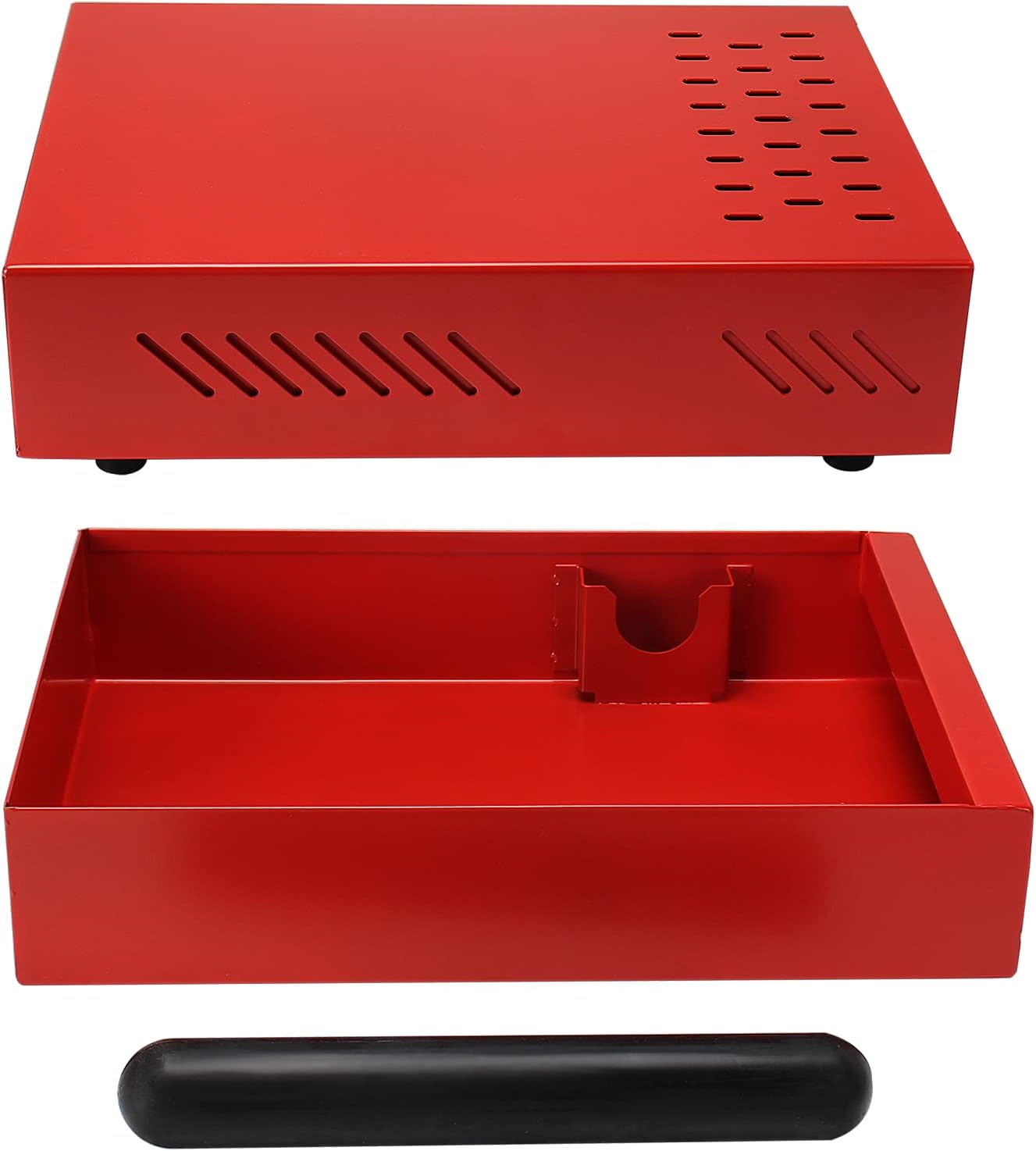 Espresso Coffee Knock Box Drawer, Stainless Steel High Bearing Capacity For Home and Commercial Use,Middle Size 13.77 x 9.84 x 3.54 inch (Red)