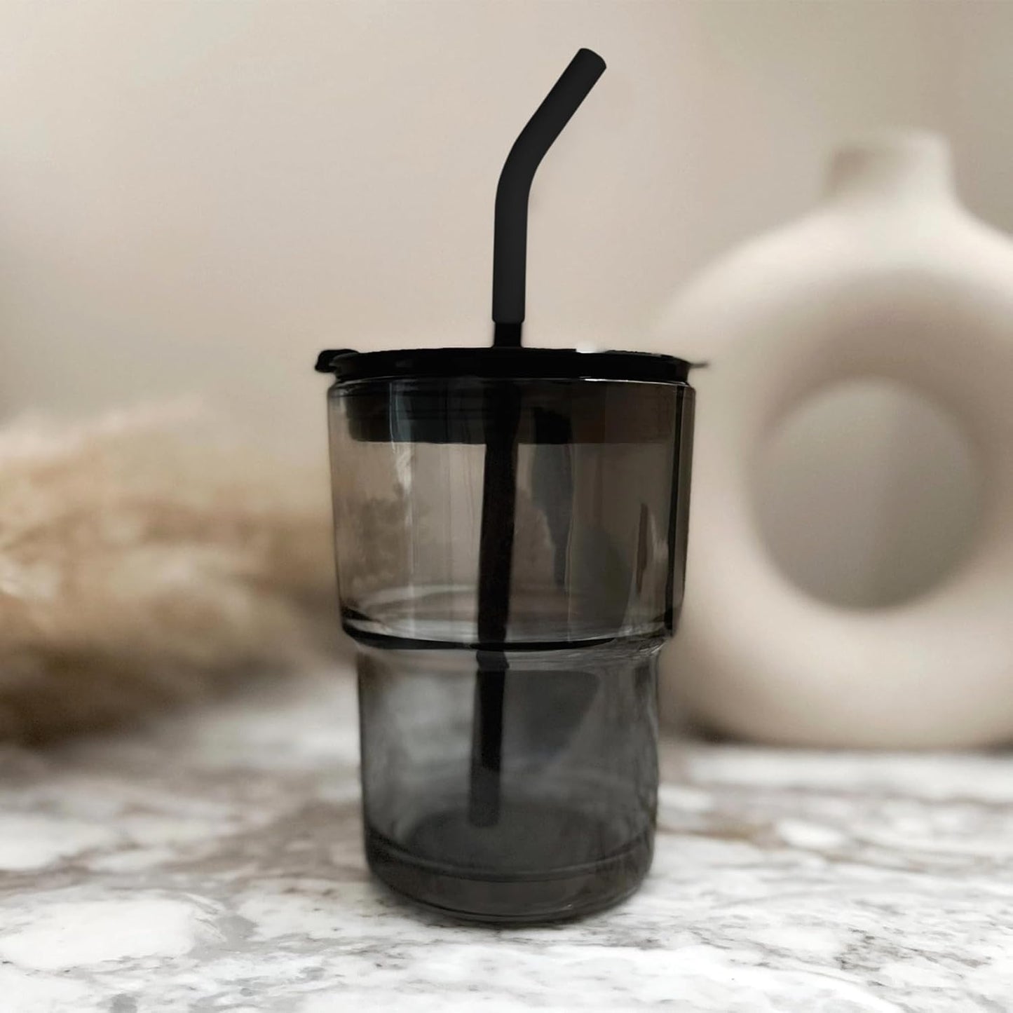 6Pcs Metal Straw Silicone Tips 5/16 IN Wide(8mm Outer Diameter) Food Grade Rubber Flex Elbow Straw Covers Replacement Tip for Stainless Steel Metal Straws,Black