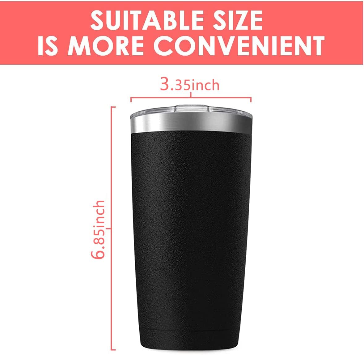 20oz Tumbler Vacuum Insulated Travel Mug with Lids, Stainless Steel Double Wall Bulk Cup Wine Tumblers for Home, Office, Outdoor Suitable for Vehicle Cup Holders(Set of 8, Navy)