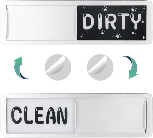 Dishwasher Magnet Clean Dirty Sign，Clean and Dirty Dishwasher Sign，Clean Dirty Magnet for Dishwasher，Dishwasher Clean Dirty Sign,Works for All Dishwashers，Dishwasher Accessories（Silver）