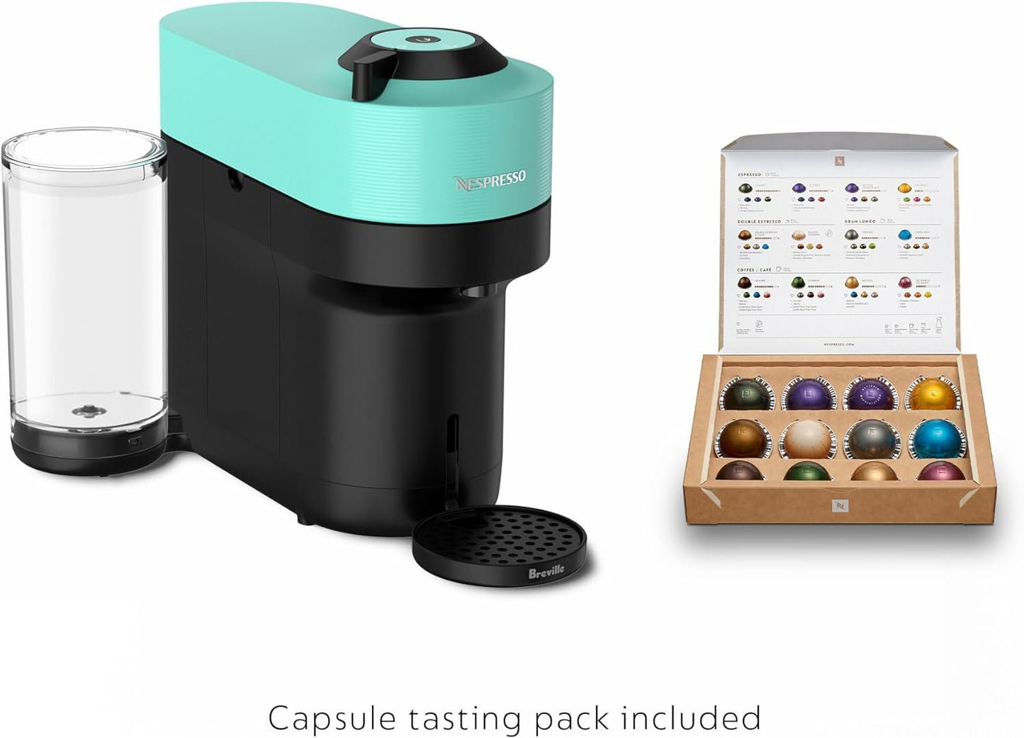 Nespresso Vertuo Pop+ Coffee and Espresso Maker by Breville, Aqua Mint