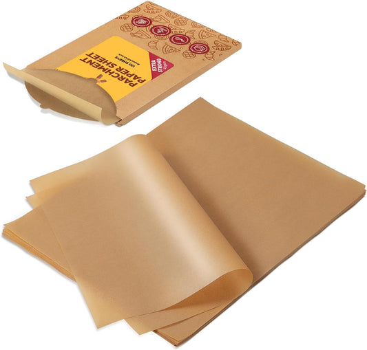 Katbite 120Pcs 8x12 inches Parchment Paper Sheets, Heavy Duty Unbleached Baking Paper, Pre-cut Parchment Paper for Baking, Air Fryer, Grilling, Steaming